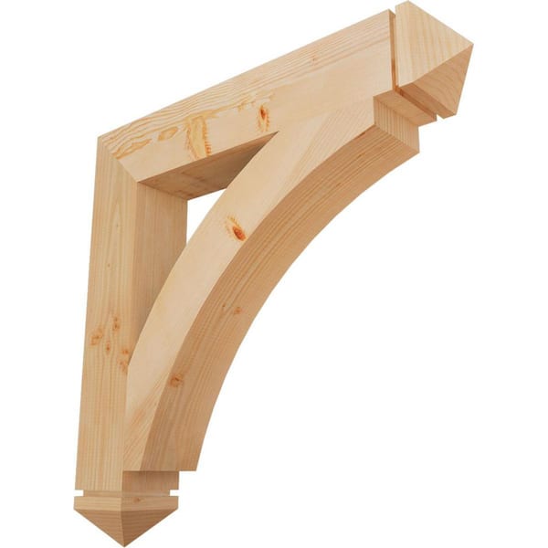 Ekena Millwork 5.5 in. x 36 in. x 36 in. Douglas Fir Thorton Arts and Crafts Smooth Bracket