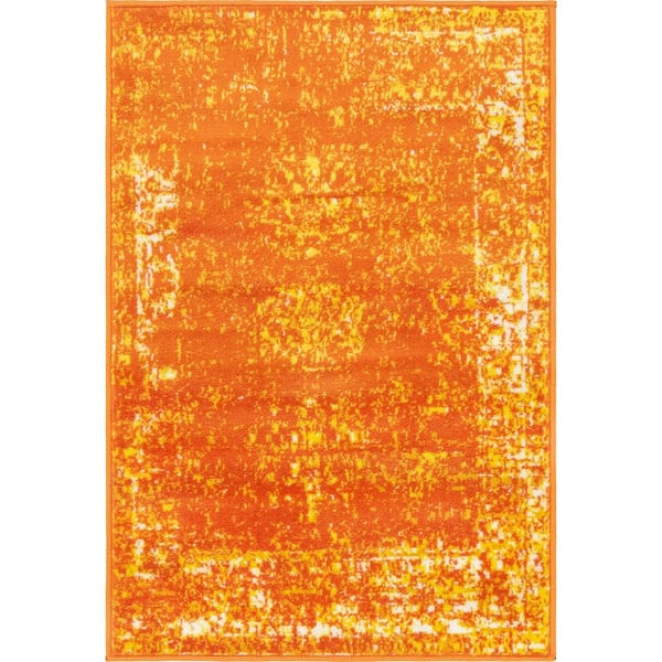 Unique Loom Sofia Casino Orange 2' 2 x 3' 0 Area Rug