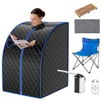 Costway 1-Person Electric Heater Portable Steam Sauna w/ 9-Gear Adjustable  Temperature and Herbal Box Gray BA7634US-GR - The Home Depot