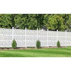2 ft. x 4 ft. White Petals Decorative Privacy and Fence Panel
