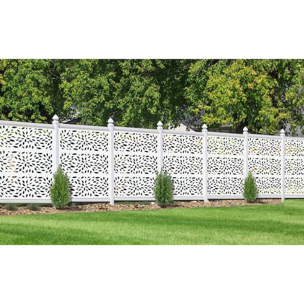 2 Ft X 4 White Petals Decorative, Outdoor Privacy Screen Panels Home Depot