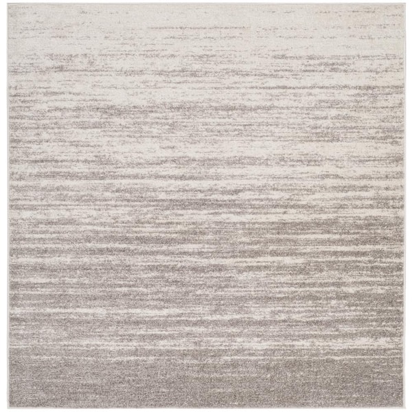 SAFAVIEH Adirondack Light Gray/Gray 5 ft. x 5 ft. Solid Color Striped Square Area Rug