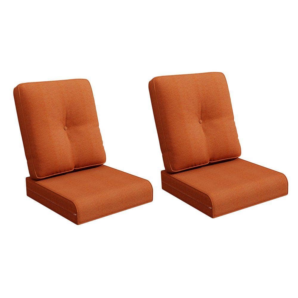 22 in. x 24 in. 4-Piece Replacement Outdoor Lounge Chair Cushion in Orange