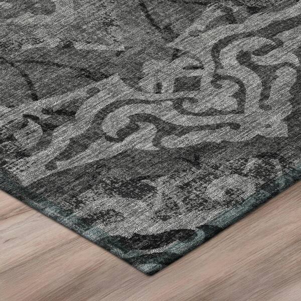Chantille Machine Washable Indoor/Outdoor Abstract ACN3149 Black 5 ft. x 7 ft. 6 in. Area Rug