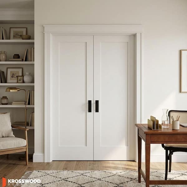 Krosswood Doors 48 in. x 96 in. Craftsman Shaker 1-Panel Both