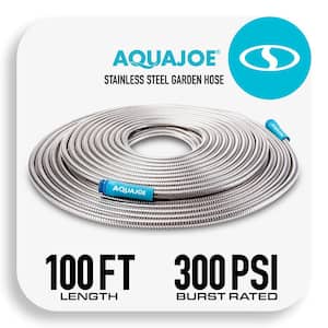 Indestructible 1/2 in. Dia x 100 ft. Heavy-Duty Spiral Constructed 304-Stainless Steel Garden Hose