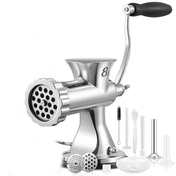 Manual Meat Grinder with Heavy Duty Stainless Steel, Effortless Hand Crank for Fresh Ground Beef, Sausages and Pet Food