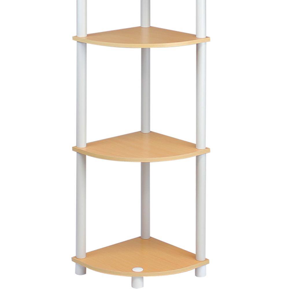 Multicolor Corner 4-Shelf Display Unit with Durable Composite Wood