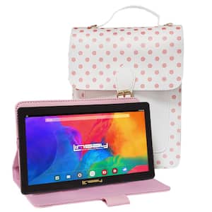 7 in. 64GB Android 13 Tablet Bundle with Sweet Pink Protective PU leather Case and Fashion Handbag