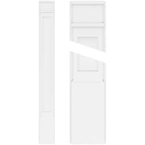 2 in. x 4 in. x 72 in. Flat Panel PVC Pilaster Moulding with Decorative Capital and Base (Pair)