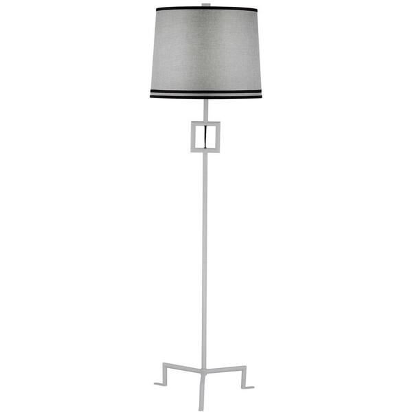 Safavieh Thom Filicia Hanover 63 in. Winter White Floor Lamp with Gray Shade