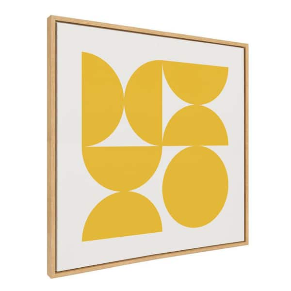 Kate and Laurel Sylvie Bold Vintage Geometric Sunshine Yellow by the Creative Bunch Studio Framed Art Print 30 in. x 30 in.