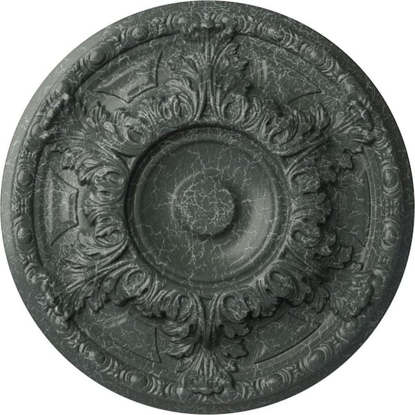 Ekena Millwork 19" x 1-1/2" Granada Urethane Ceiling Medallion (Fits Canopies upto 7-1/8"), Athenian Green Crackle