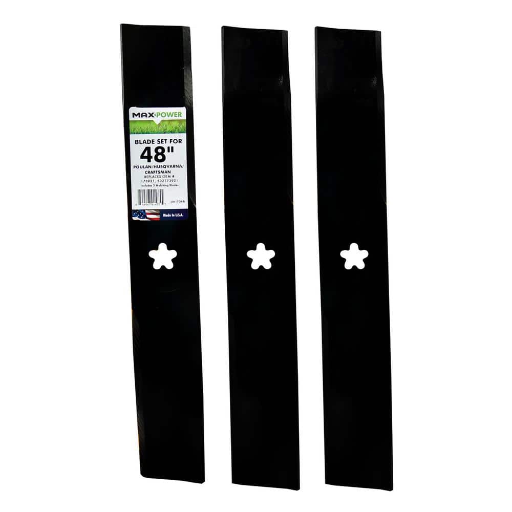3 Blade Mulching Set for Many 48 in. Cut Craftsman, Husqvarna, Poulan Mowers Replaces OEM # 532173921 price history on PriceWatchPro