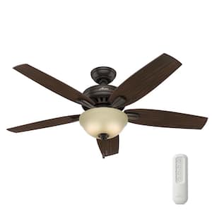Newsome 52 in. Indoor Premier Bronze Ceiling Fan With LED Light Kit and Remote