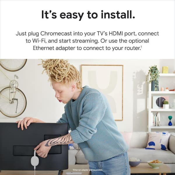 Google Chromecast with Google TV - Streaming Entertainment in 4K HDR - Sky  GA01923-US - The Home Depot