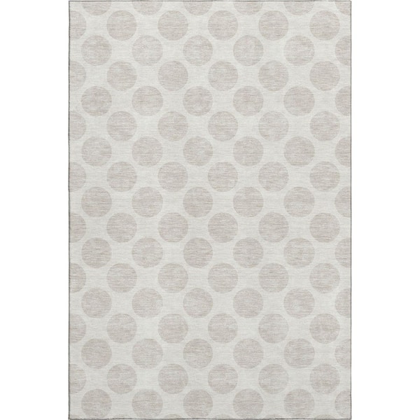 Mayfield Premium Machine Washable Abstract AMF980 Ivory 2 ft. 6 in. x 3 ft. 10 in. Area Rug