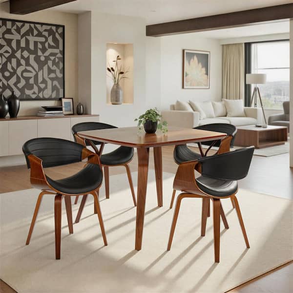 Lumisource Symphony Mid-Century Walnut and Black Modern Dining