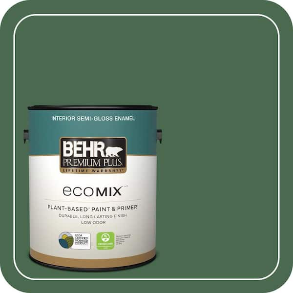 1 gal. #460D-7 Sabal Palm Semi-Gloss Enamel EcoMix Plant-Based Interior Paint & Primer