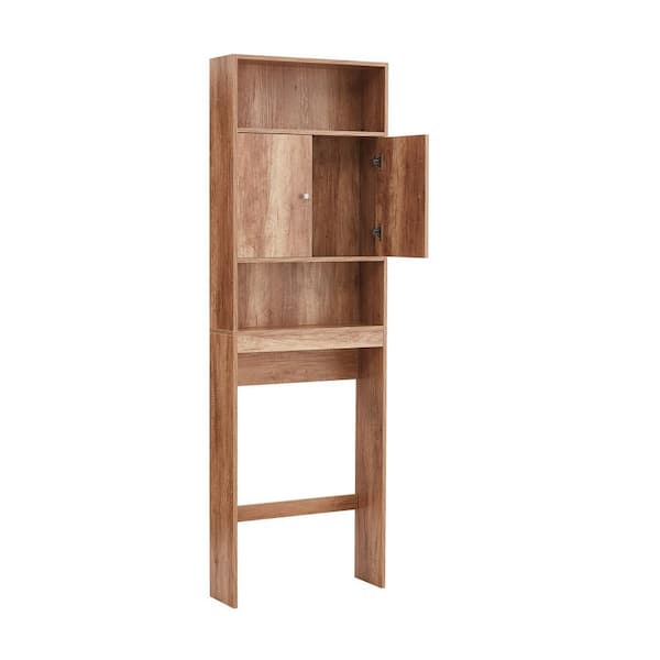 Miscool Ami 25 in. W x 77 in. H x 8 in. D Wood Bathroom Over-the-Toilet Storage Bathroom with Doors Space Saver with Shelves