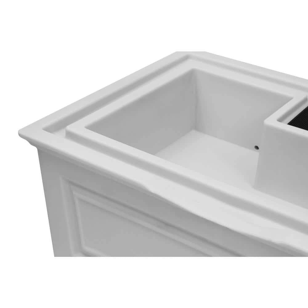 Savannah Light Gray Colonial Style 42 Gallon Rain Saver with Planter and Brass Spigots
