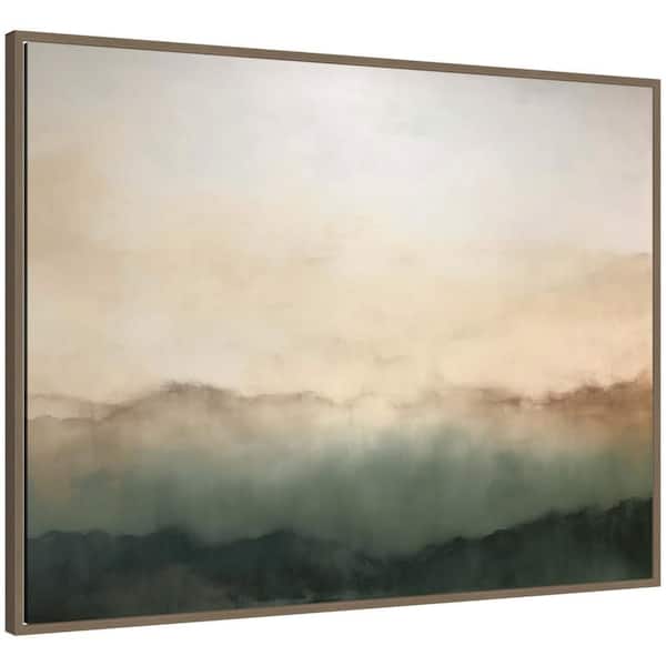 Sylvie "Green Mountain Abstract I Horizontal" by Amy Lighthall Gold Framed Art Print 42 in. x 32 in.