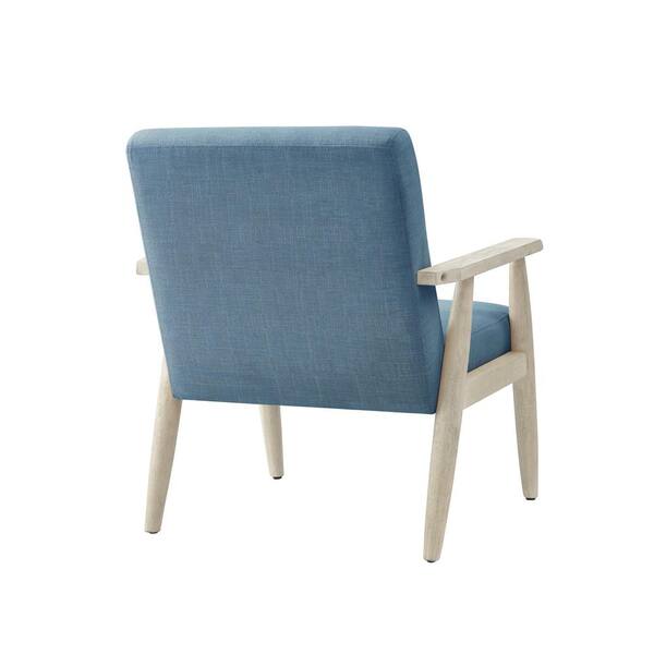 blue and cream armchair