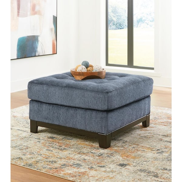 Maxon Place Blue Polyester Square Accent Oversized Ottoman