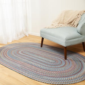 Greenwich Bluestone Multi 2 ft. x 4 ft. Oval Indoor Braided Area Rug