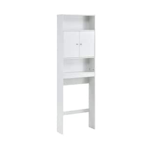 24.80 in. W x 7.87 in. D x 76.77 in. H Linen Cabinet with 2-Doors and 3-Shelves in White