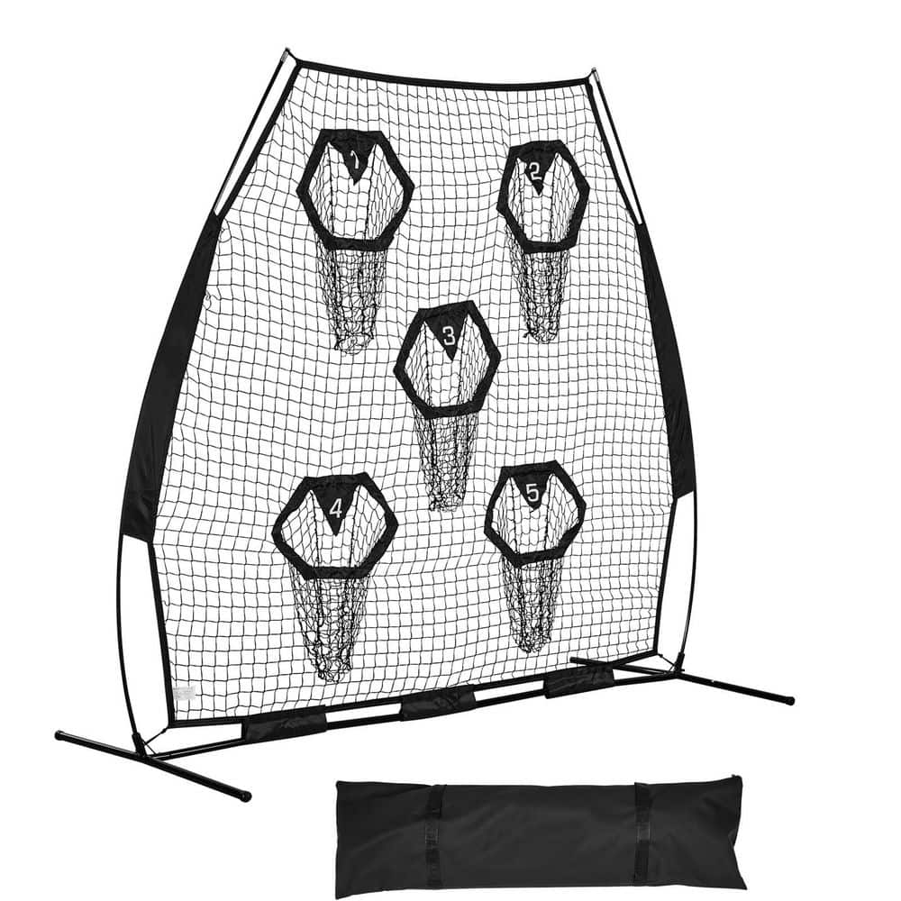 SKYSHALO 7 x 7 ft. Football Trainer Net with 5 Targets, Knotless