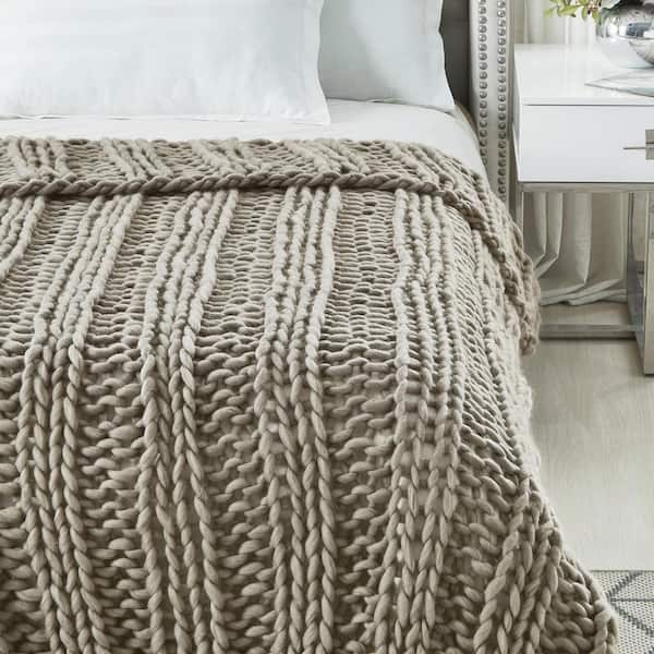 Taupe bed online throw