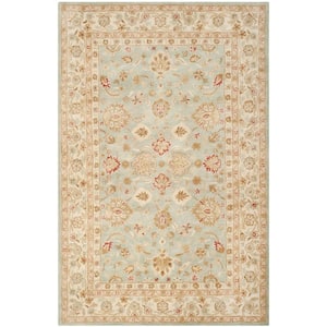 Antiquity Grey Blue/Beige 6 ft. x 9 ft. Border Area Rug