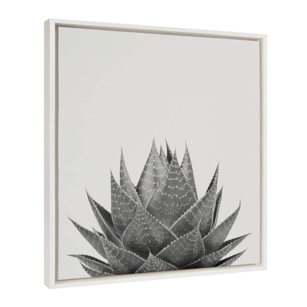 22" x 22" White Framed Abstract Aloe Canvas Print