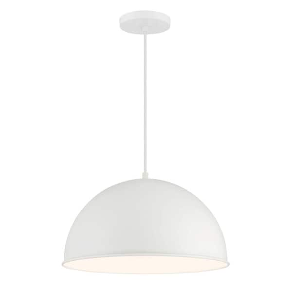 Minka Lavery Vantage 1-Light White Metal Shade Pendant