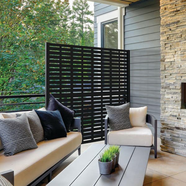 3 ft. x 6 ft. Matte Black Aluminum Decorative Screen Panel Decorative Screen Frame Kit