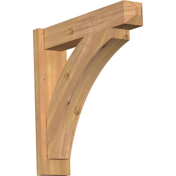 Ekena Millwork 6 in. x 24 in. x 24 in. Western Red Cedar Thorton Craftsman Smooth Outlooker