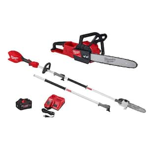 M18 FUEL 18V 16 in. Brushless Cordless Battery Powered Chainsaw w/ Pole Saw, 8.0 Ah Battery, Charger (2-Tool)