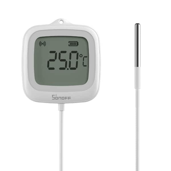 Zigbee Waterproof Temperature Sensor with 1.5M Stainless Steel Probe,LCD Display,-40~115°C Range,APP Monitoring
