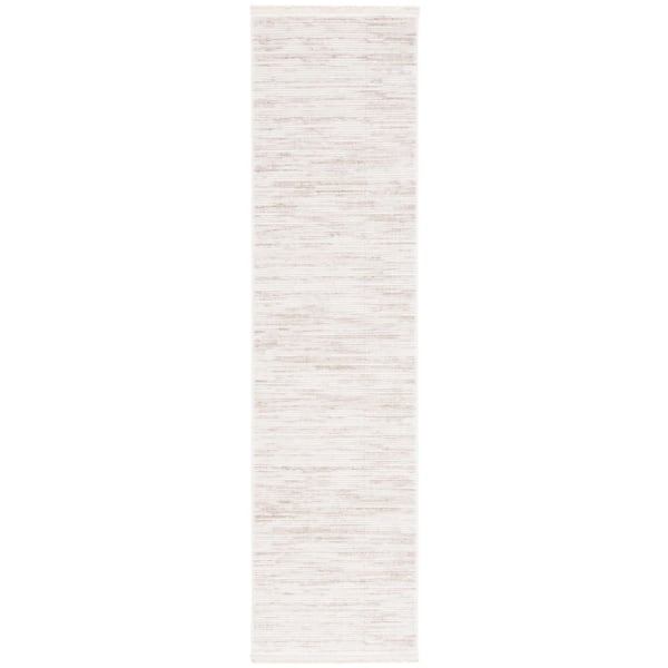 Whisper 2 ft. x 8 ft. Ivory/Beige Monochrome Marle Runner Rug
