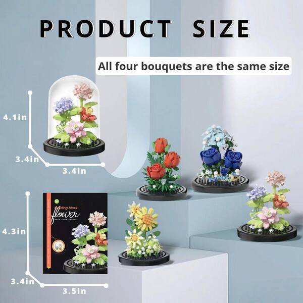 Artificial Flower Bonsai Tree Micro Building Blocks Kit with Dust Cover, Botanical  Collection, 1 Set 59B1124C2069 - The Home Depot