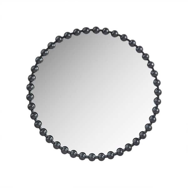 36 in. W. x 36 in. H Round Wall Mirror Metal Frame in Black Wall Mounted Mirror for Living Room, Entryway
