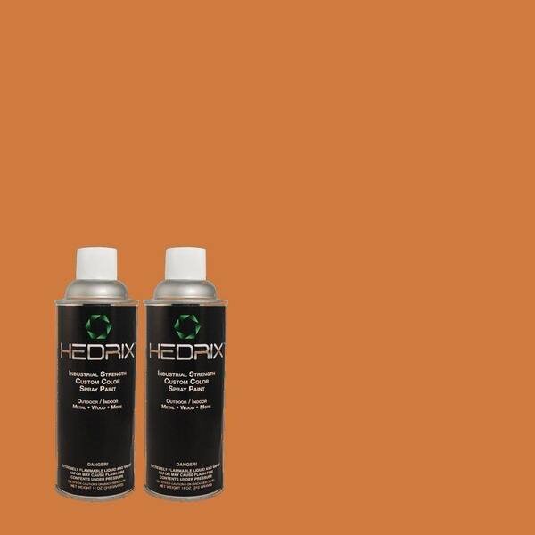 Hedrix 11 oz. Match of PPU3-2 Marmalade Glaze Flat Custom Spray Paint (8-Pack)