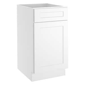 18 in. W x 24 in. D x 34.5 in. H in Shaker White Plywood Ready to Assemble Base Kitchen Cabinet with 1-Drawer 1-Door