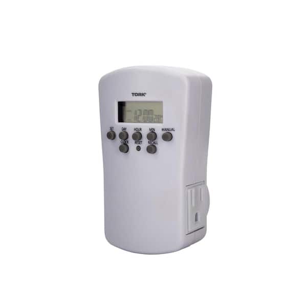 7-Day 2-Grounded Digital Outlet Indoor Plug-In Timer