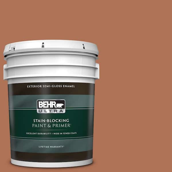 BEHR ULTRA 5 gal. #PPU3-15 Glazed Pot Semi-Gloss Enamel Exterior Paint & Primer