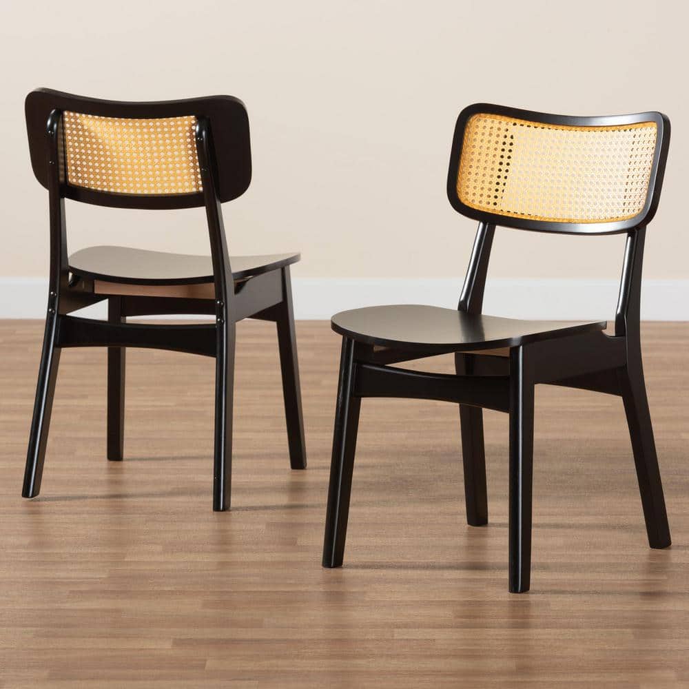 Tafari Dark Brown Rattan and Cane Low Arm Chair