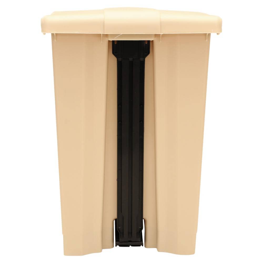 Beige 12-Gallon Plastic Step-On Waste Container