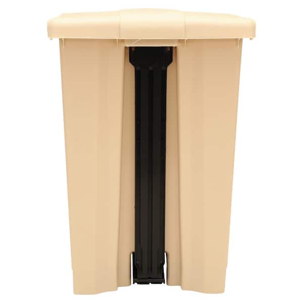 Indoor Utility Step-On Waste Container, Square, Plastic, 12gal, Beige Indoor Utility Step-On Waste Container, Square, Plastic, 12gal, Beige