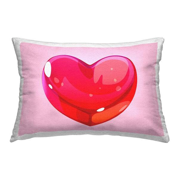 Stupell Industries Modern Heart Candy Pink Rectangular Outdoor Throw Pillow